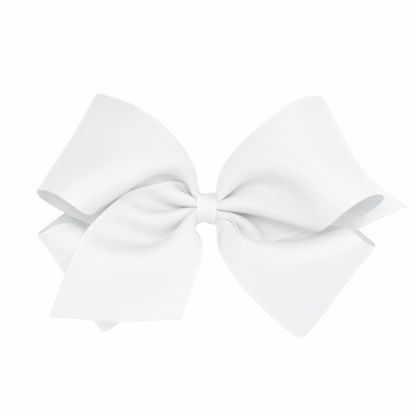 Wee Ones Small Classic Grosgrain Hair Bow (Plain Wrap) White