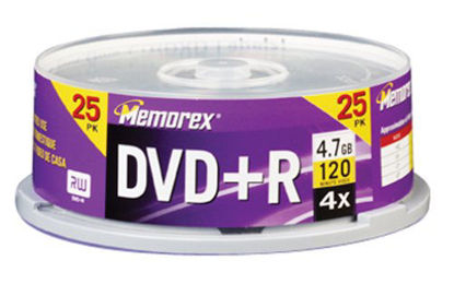 Picture of Memorex 4.7GB 4X DVD+R Media (25-Pack Spindle)