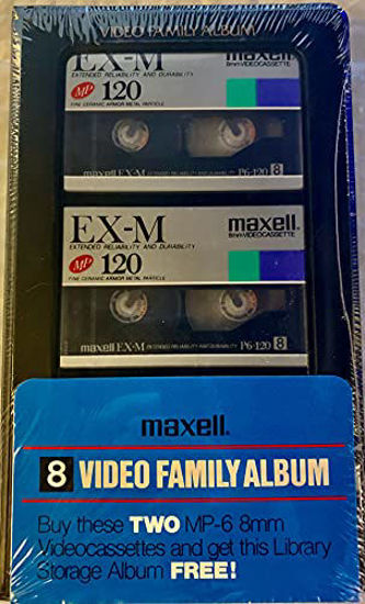 Picture of Bonus Pack of Two Maxell P6-120 EX-M 8mm Tapes, and Library Storage Case