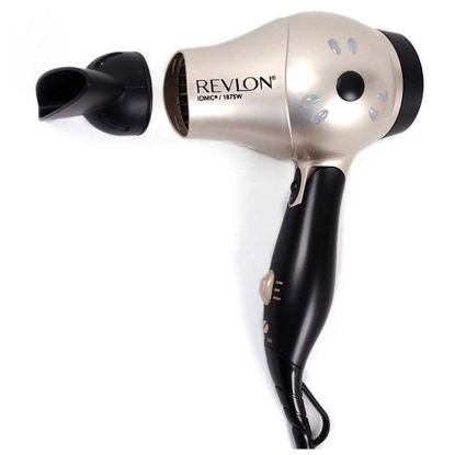 Picture of Revlon 1875 Watt Fast Dry Compact Hair Dryer with Ionic Select Technolgy, Folding Handle for Easy Convenience, Worldwide Dual Voltage, Bonus FREE Hair Pins Included