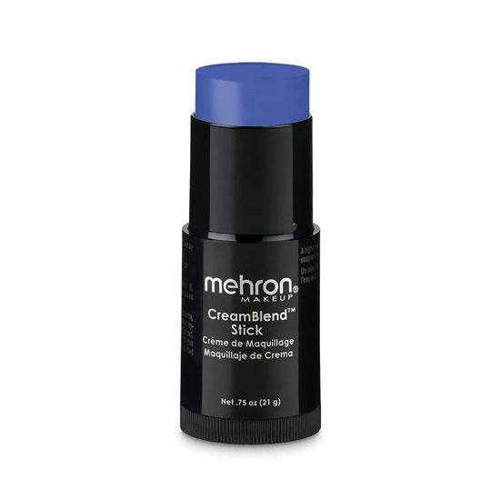 Picture of Mehron Makeup CreamBlend Stick | Face Paint, Body Paint, & Foundation Cream Makeup | Body Paint Stick .75 oz (21 g) (Blue)