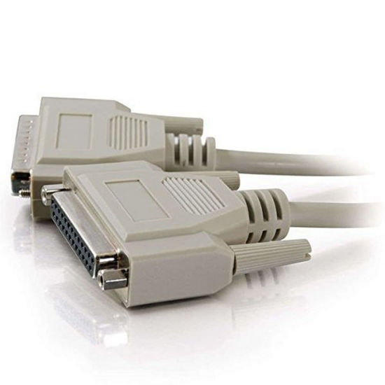 Picture of Legrand - C2G DB25 M/F RS232 Serial Extension Cable with Male and Female DB25 Connectors, Beige PC Extension Cable, 10 Foot Serial Port Cable, 1 Count, C2G 02656