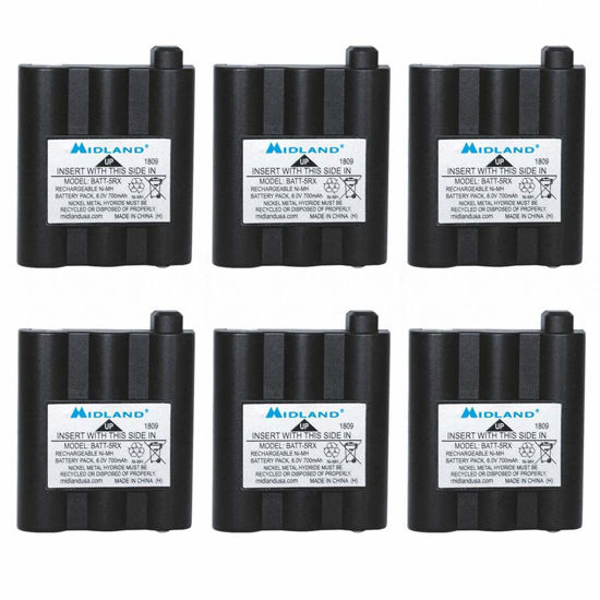 Picture of Midland AVP17 Rechargeable Battery Packs XT511, T290, T295 and GXT Series GMRS Radios (6-Pack)