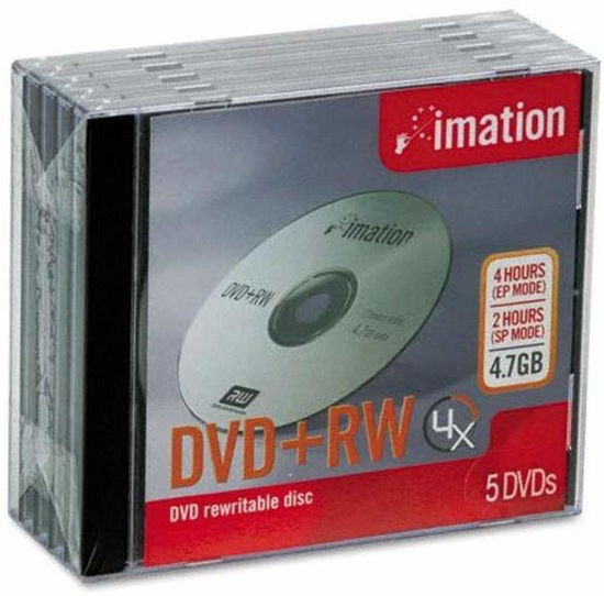 Picture of DVD+RW Discs, 4.7GB, 4x, w/Jewel Cases, Silver, 5/Pack