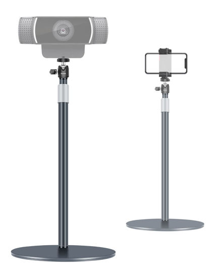 Nycetek Webcam Tripod Stand for Desk: Webcam Stand for Logitech Brio, C920, C922 - Height & Angle Adjustable Desktop Tripod for Light & 1/4 Thread  for Live Streaming