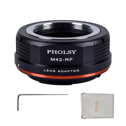 Picture of PHOLSY M42 to EOS RF-Mount Adapter Compatible with M42 42mm Screw Mount Lens to Canon EOS RF Mount Camera Body for EOS R8, R50, R6 Mark II, R7, R10, R3, R5, EOS R5C, EOS R6, EOS R, EOS RP