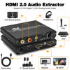 Picture of HDMI 2.0 Audio Extractor, Tendak HDMI to HDMI with Optical SPDIF + 3.5mm Stereo + RCA L/R Audio Adapter Converter with Volume Control Support 4K@60Hz HDCP 2.2 HDR 3D YUV 4:4:4