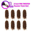 Picture of Bileaf 8 Packs Passion Twist Crochet Hair for Black Women Pre Looped Passion Twist Hair 8 Inch, Pre-Twisted Crochet Passion Twists Bohemian Braiding Crochet Twist Hair for Black Women Hair Extensions #30