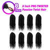 Picture of 8 Inch Passion Twist Hair 8 Packs Pre-twisted Passion Twist Crochet Hair, Pre-looped Crochet Passion Twist Braiding Hair for Black Women Bohemian Passion Twist Synthetic Hair Extensions 1B