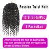 Picture of 8 Inch Passion Twist Hair 8 Packs Pre-twisted Passion Twist Crochet Hair, Pre-looped Crochet Passion Twist Braiding Hair for Black Women Bohemian Passion Twist Synthetic Hair Extensions 1B