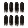 Picture of 8 Inch Passion Twist Hair 8 Packs Pre-twisted Passion Twist Crochet Hair, Pre-looped Crochet Passion Twist Braiding Hair for Black Women Bohemian Passion Twist Synthetic Hair Extensions #4