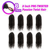 Picture of 8 Inch Passion Twist Hair 8 Packs Pre-twisted Passion Twist Crochet Hair, Pre-looped Crochet Passion Twist Braiding Hair for Black Women Bohemian Passion Twist Synthetic Hair Extensions #4