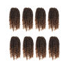 Picture of 8 Inch Ombre Brown Passion Twist Hair 8 Packs Pre-twisted Passion Twist Crochet Hair, Pre-looped Crochet Passion Twist Braiding Hair for Black Women Bohemian Passion Twist Synthetic Hair Extensions