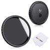 Picture of K&F Concept 72mm Variable ND Lens Filter & Filter Cap Kit (2 Pcs) Adjustable Neutral Density ND2-ND400 Lens Filter with TPU Filter Cap for Lens Filter