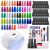 Picture of JEWHITENY 30 PCS Gel Nail Polish Kit with U V Nail Light, 27 Colors Gel Polish with 120W Nail Lamp Manicure Tools, Professional Salon/Home DIY Use, Wonderful Gift