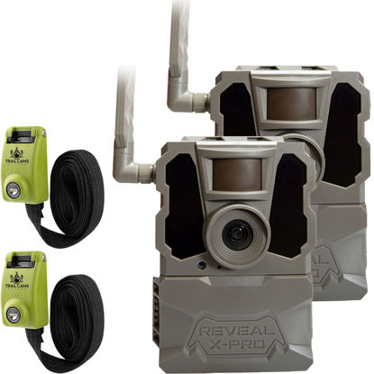 Picture of TACTACAM Reveal X PRO Cellular Trail Camera, Verizon and AT&T, NO Glow, Integrated GPS Tracking, Built in LCD Screen, HD Photo and HD Video (2 PK) + Two Steel Reinforced Straps