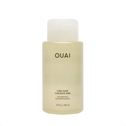 Picture of OUAI Fine Shampoo - Bring Fine Hair to the Next Level with Strengthening Keratin, Biotin & Chia Seed Oil - Delivers Clean, Bouncy & Voluminous Hair - Free of Parabens, Sulfates & Phthalates - 10 fl oz