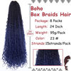 Picture of Beverlee 24 Inch 8 Packs Boho Box Braids Goddess Box Braids Crochet Hair Bohemian Hippie Braids Braiding Hair Box Braids with Curly Ends Messy Pre-looped Synthetic Crochet Hair for Black Women 23#