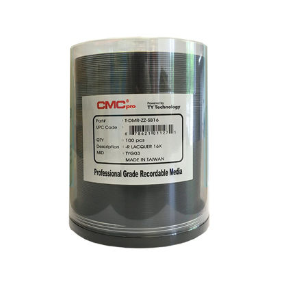 Picture of CMC Pro - Powered by TY Technology 16x 4.7GB DVD-R Silver Thermal in Cake Box - 100 Pack