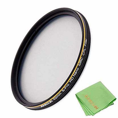 Picture of JONGSUN 62mm Polarizing Filter, Circular Polarizer Filter, S-Pro HD Nano MRC16, 16 Layers Multicoated, NITTO AGC Optics Glass, CPL Filter for Camera Lens