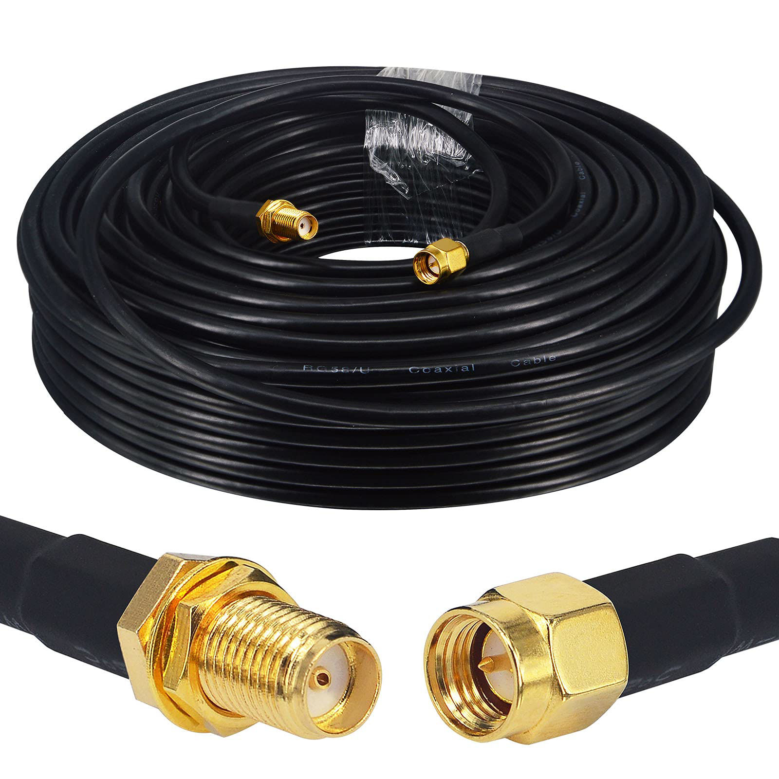 Getuscart Boobrie 984ft Wifi Antenna Cable Sma Male To Sma Female Rg58u Coaxial Cable 50 Ohms 4702