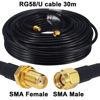 Picture of BOOBRIE 98.4ft WiFi Antenna Cable SMA Male to SMA Female RG58/U Coaxial Cable 50 ohms SMA Extension Cable Low Loss 4G Antenna WiFi Router Extension Cable 3G 4G LTE WiFi Antenna Wireless LAN