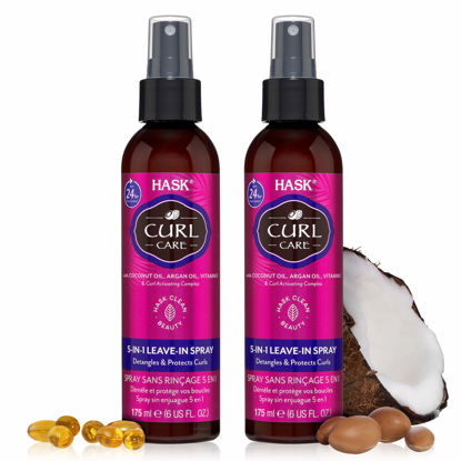 Picture of HASK CURL CARE 5-IN-1 Leave-In Spray Conditioner 2 Piece Bundle- vegan formula, cruelty free, color safe, gluten-free, sulfate-free, paraben-free