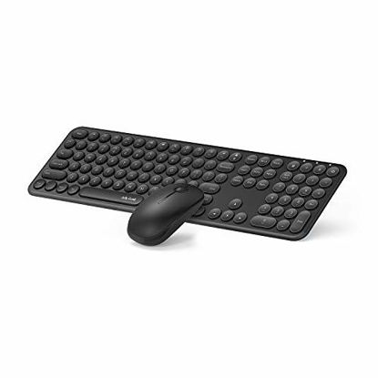 Picture of Wireless Keyboard and Mouse Combo, Jelly Comb 2.4GHz Full-Size Compact Wireless Mouse Keyboard with Numeric Keypad for Laptop/ PC- Round Keycaps