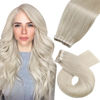 Picture of Moresoo Tape in Extensions Blonde Hair Extensions Tape in Human Hair Platinum Blonde Tape in Hair Extensions Real Human Hair Seamless Hair Extensions Tape in 10 Inch #60 40pcs 60g