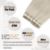 Picture of Moresoo Tape in Extensions Blonde Hair Extensions Tape in Human Hair Platinum Blonde Tape in Hair Extensions Real Human Hair Seamless Hair Extensions Tape in 10 Inch #60 40pcs 60g