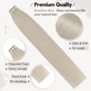 Picture of Moresoo Tape in Extensions Blonde Hair Extensions Tape in Human Hair Platinum Blonde Tape in Hair Extensions Real Human Hair Seamless Hair Extensions Tape in 10 Inch #60 40pcs 60g