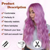 Picture of NAYOO Long Purple Wavy Wig for Women 26 Inch Middle Part Curly Wavy Wig Natural Looking Synthetic Heat Resistant Fiber Wig for Daily Party Use (Purple)