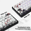 Picture of XVX Shine Through Keycaps - PBT Japanese Keycaps, 127 Keys Plum Blossom Custom Keycap Set Dye-Sublimation Cherry Profile Keyboard Keycaps for Cherry Gateron MX Switches Mechanical Keyboards