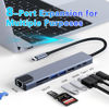 Picture of USB C Hub,USB C Docking Station 8-in-1 with 4K 60Hz HDMI,USB 3.0 5Gbps Port,100W Fast Charging,SD/TF Card Reader Adapter,USB C Hub Multiport Adapter for MacBook Air/Pro, XPS and More