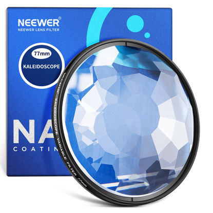 Picture of NEEWER 77mm Kaleidoscope Prism Lens Filter, Photography Prism Crystal Glass Effect Filter with Multi Refraction and Variable Number of Photographic Subjects