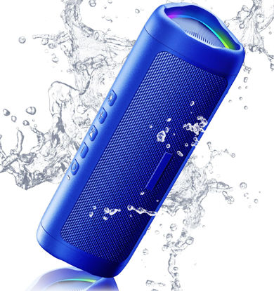 Picture of Bluetooth Speaker, IPX5 Waterproof Speaker with HD Sound, Up to 24H Playtime, TWS Pairing, BT5.3, Portable Wireless Speakers for Home/Party/Outdoor/Beach, Electronic Gadgets, Birthday Gift (Blue)