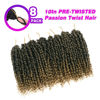 Picture of Pre-twisted Passion Twist Crochet Hair 10 Inch 8 Packs Crochet Passion Twists, Pre Looped Ombre Blonde Short Passion Twist Hair Crochet Braids Bohemian Crochet Hair T27