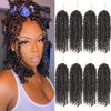 Picture of Pre-twisted Passion Twist Crochet Hair 10 Inch 8 Packs Crochet Passion Twists, Pre Looped Short Passion Twist Hair Crochet Braids Bohemian Crochet Hair #4