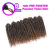 Picture of Pre-twisted Passion Twist Crochet Hair 10 Inch 8 Packs Crochet Passion Twists Hair, Pre Looped Short Passion Twist Hair Ombre Crochet Braids Bohemian Crochet Hair T30