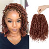 Picture of Pre-twisted Passion Twist Crochet Hair 10 Inch 8 Packs Crochet Passion Twists, Pre Looped Short Passion Twist Hair Crochet Braids Bohemian Crochet Hair #350