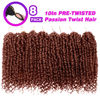 Picture of Pre-twisted Passion Twist Crochet Hair 10 Inch 8 Packs Crochet Passion Twists, Pre Looped Short Passion Twist Hair Crochet Braids Bohemian Crochet Hair #350