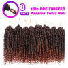 Picture of Pre-twisted Passion Twist Crochet Hair 10 Inch 8 Packs Crochet Passion Twists, Pre Looped Short Passion Twist Hair Crochet Braids Bohemian Crochet Hair T350