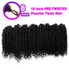 Picture of Pre-twisted Passion Twist Crochet Hair 10 Inch 8 Packs Crochet Passion Twist, Pre Looped Short Passion Twist Hair Crochet Braids Bohemian Crochet Hair for Black Women #1