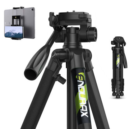 Picture of Endurax 74 Camera Tripod for Canon Nikon Sony, DSLR Tripod Stand Tall with Phone Mount and Carry Bag