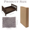 Picture of SPOKKI Newborn Photography Props Bed，0-2 Months Brown Wooden Posing Baby Photoshoot Props Bed, Boys Girls Doll Bed Studio Props with Box for Newborn Photoshoot (B)