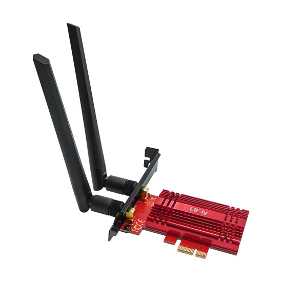 Picture of WiFi Card 6E 5400Mbps (6GHz&5Ghz&2.4GHz) PCIe WiFi 6E Card, Bluetooth 5.3, AX210 Module Inside,PCI-E Wireless WiFi Network Adapter Card for Desktop PC Windows10/11 64bit