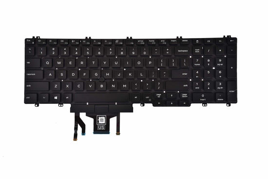 Picture of Replacement Keyboard for Dell Latitude 5500 5501 5510 5511, Precision 3540 3541 3550 3551 Series Laptop with Backlit with Pointer US Layout P/N: 0MMH7V NSK-EX0BC PK132FA1B00