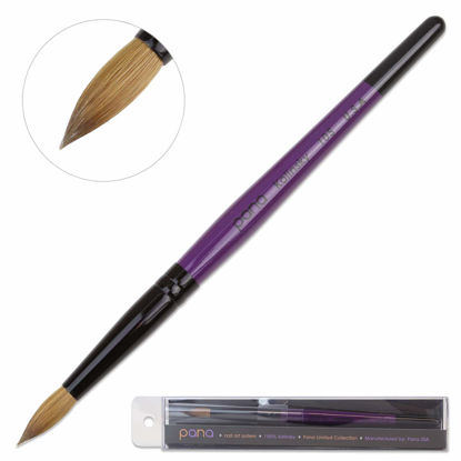 Picture of Professional Purple Wood Kolinsky Acrylic Nail Brush (Size: 6, 8, 10, 12, 14, 16, 18, 20, & 22) PANA Brand Pure Kolinsky Hair (Size 10)
