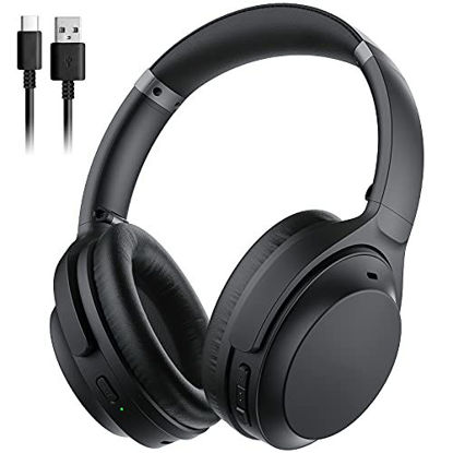 Picture of Active Noise Cancelling Headphones, 40H Playtime/USB C Fast Charging, Wireless Headphones with CVC 8.0 Mic, Hi Fi Stereo, Foldable Rotatable for Kids, Teens, Adults, PC, Home Office, Online Class