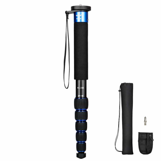 Picture of Koolehaoda 6-Section Monopod Compact Portable Photography Aluminum Alloy Unipod Stick, Max. Load 10kg / 22lbs, Folding Size is only 15-inch (K-266 Blue)